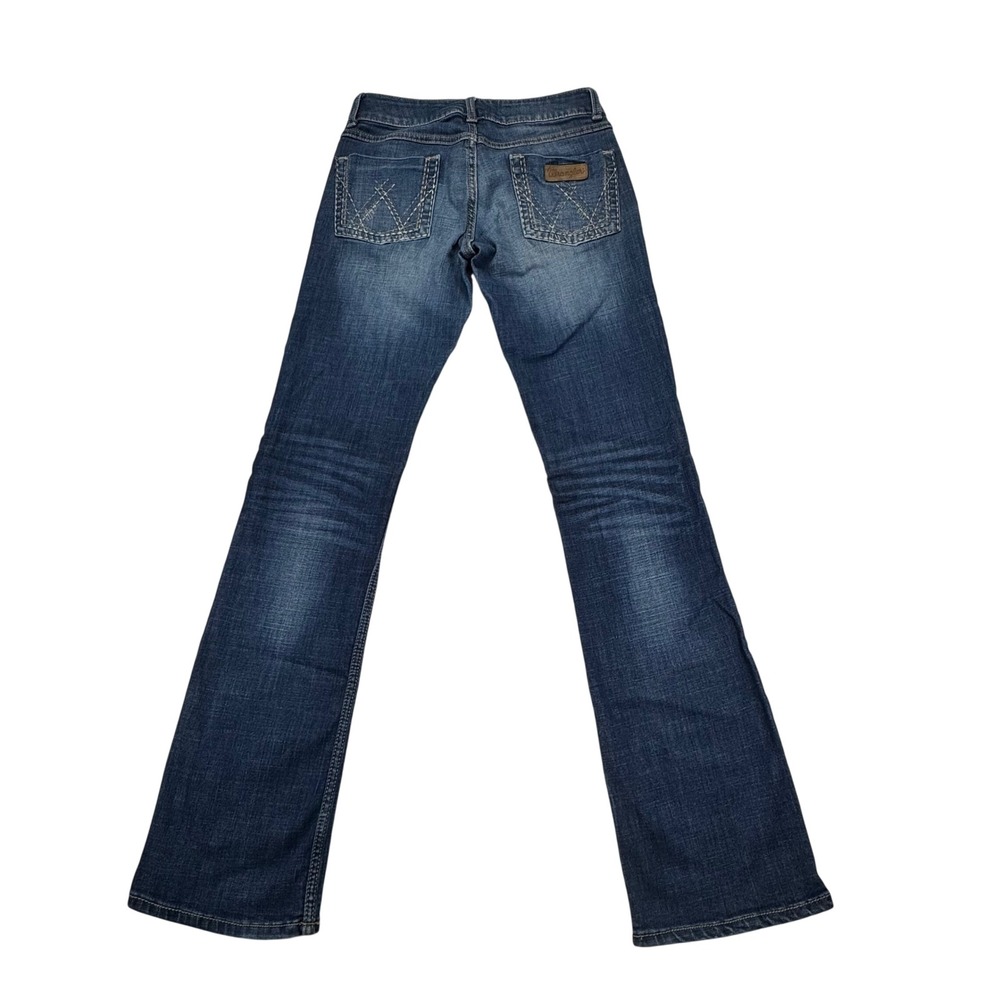 Wrangler Aura Instantly Slimming Bootcut Jeans Dark Wash Blue 09MWZAF 1/2 x 34